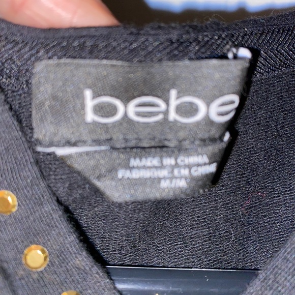 Bebe brand black hoodie wit gold bling size medium - Picture 3 of 3